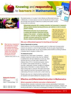 Effective and Differentiated Instruction in Mathematics