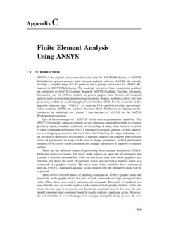 Finite Element Analysis Using ANSYS - University of Florida