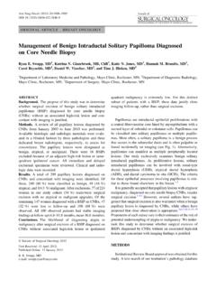 Management of Benign Intraductal Solitary …