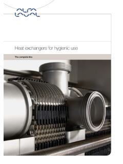 Heat exchangers for hygienic use - Alfa Laval