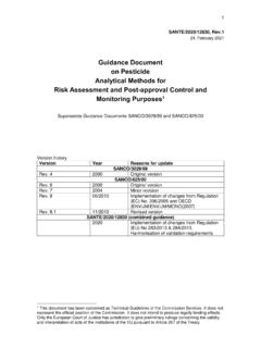 Guidance Document on Pesticide Analytical Methods for Risk …