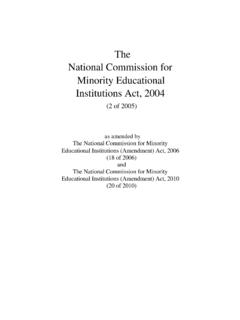 The National Commission for Minority Educational ...