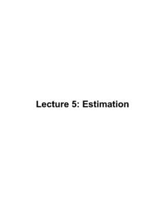 Lecture 5: Estimation - University of Washington