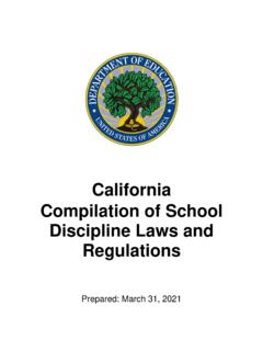 California Compilation of School Discipline Laws and ...