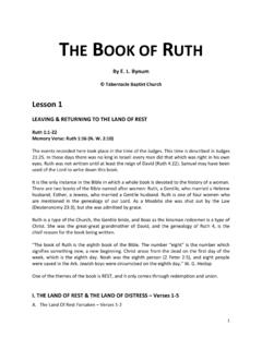 THE BOOK OF RUTH - Tabernacle Baptist Church