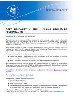 DEBT RECOVERY SMALL CLAIMS PROCEDURE …