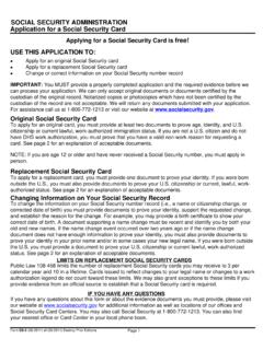 Application for Social Security Card