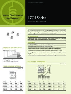 Wound Chip Inductors LCN Series - Компания YAGEO