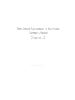 The Court Response to Intimate Partner Abuse Chapter 13