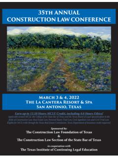 35th ANNUAL CONSTRUCTION LAW CONFERENCE