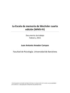 La Escala de memoria de Wechsler cuarta edici&#243;n (WMS-IV)