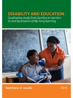Zambia NDS Disability and Education 2015 - UNICEF