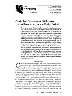 Curriculum Development 101: Lessons Learned From a …
