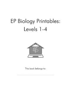 EP Biology Printables: Levels 1-4