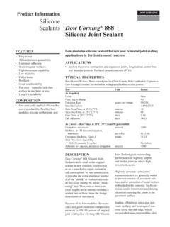Product Information Silicone Sealants Dow …