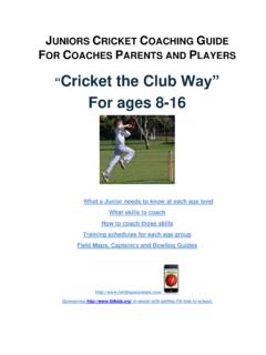 For ages 8-16 - Cricket