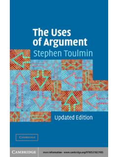 The Uses of Argument, Updated Edition - Weebly