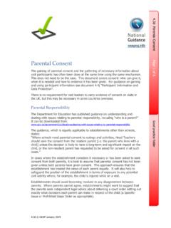 Parental Consent - National Guidance