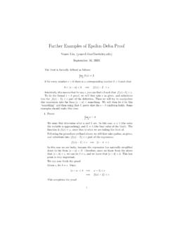 Further Examples of Epsilon-Delta Proof