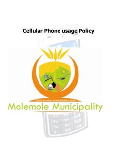 Cellular Phone usage Policy - Molemole Local Municipality