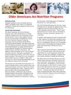 Older Americans Act Nutrition Programs