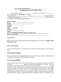 Free Lease Agreement - Manes and Tails Organization