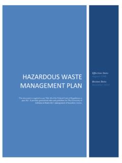 Hazardous Waste Management Plan - UAH