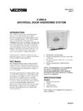 V-2901A UNIVERSAL DOOR ANSWERING SYSTEM