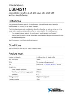 USB-6211 Specifications - National Instruments - NI
