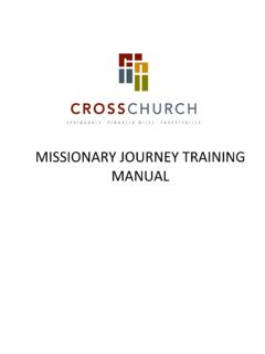 MISSIONARY JOURNEY TRAINING MANUAL - …