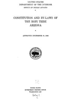 Constitution and Bylaws of the Hopi Tribe