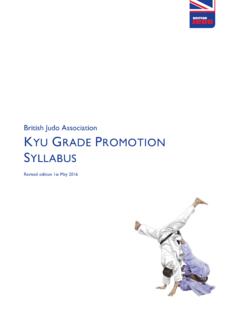 British Judo Association KYU GRADE PROMOTION SYLLABUS