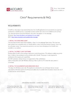 Citrix Requirements &amp; FAQ - Accuro EMR