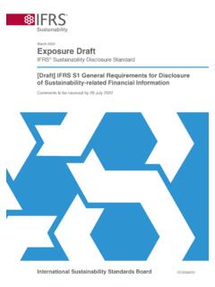 Exposure Draft on IFRS S1 General Requirements for …