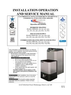INSTALLATION OPERATION AND SERVICE MANUAL