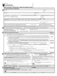 PennDOT - Application for Initial Identification