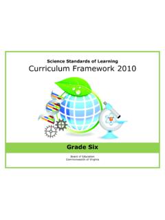 Science Standards of Learning Curriculum Framework 2010