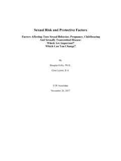 Sexual Risk and Protective Factors - ETR