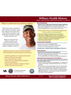 Military Health History - Veterans Affairs