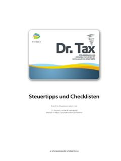 Steuertipps und Checklisten - thrag.ch