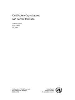 Civil Society Organizations - United Nations Research ...