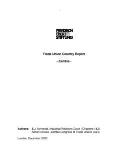 Trade Union Country Report - Zambia