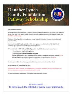 Danaher Lynch Family Foundation Pathway Scholarship