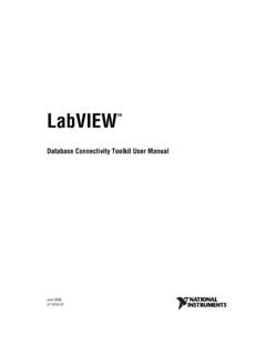 LabVIEW Database Connectivity Toolkit User Manual ...