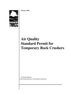 Air Quality Standard Permit for Temporary Rock Crushers