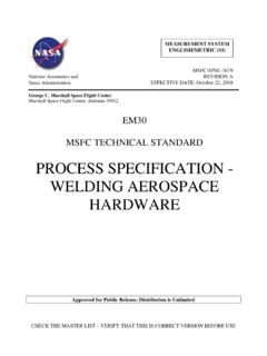 Welding Process Specification - NASA