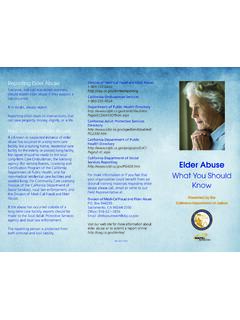 Elder Abuse: What You Should Know - State of California