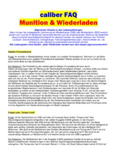 caliber FAQ Munition &amp; Wiederladen - vsms.org