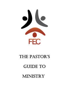 THE PASTOR'S GUIDE TO MINISTRY - Fellowship of …