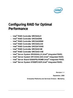 Configuring RAID for Optimal Perfromance 1.1 - Intel